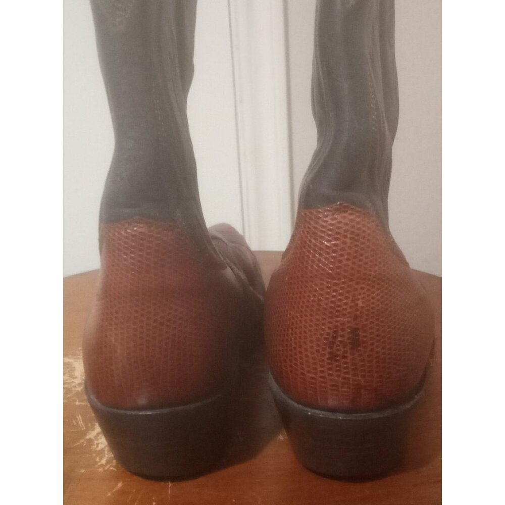 Justin Womens Pointed Toe Slip On Mid Length Boots Brown Size 6.5B - Picture 11 of 12